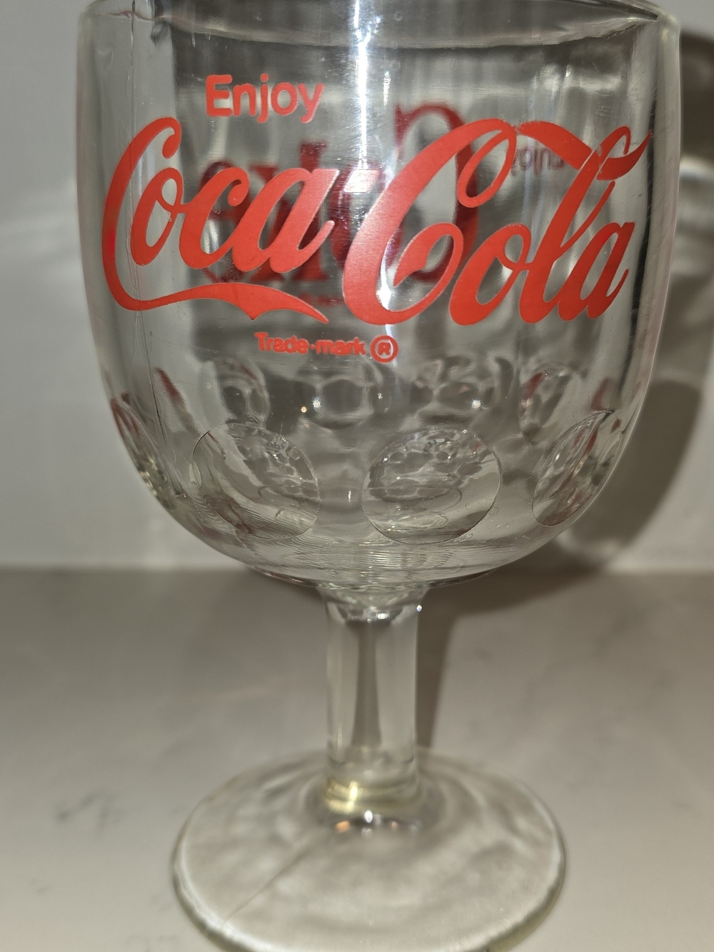 Vintage Coca-Cola Thumbprint Goblet Glass